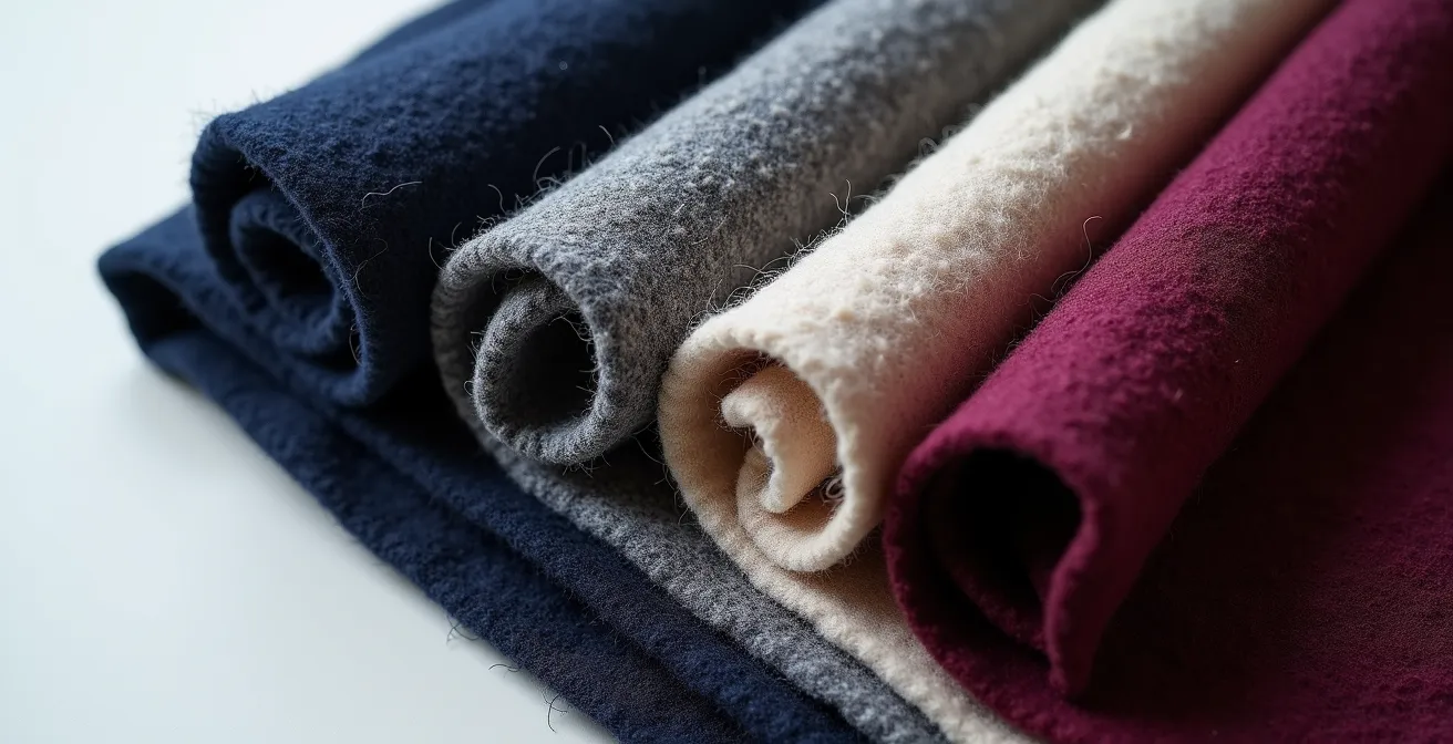 Visuelle Darstellung der 60-30-10-Regel mit Kleidungsstücken in abgestimmten Farbtönen