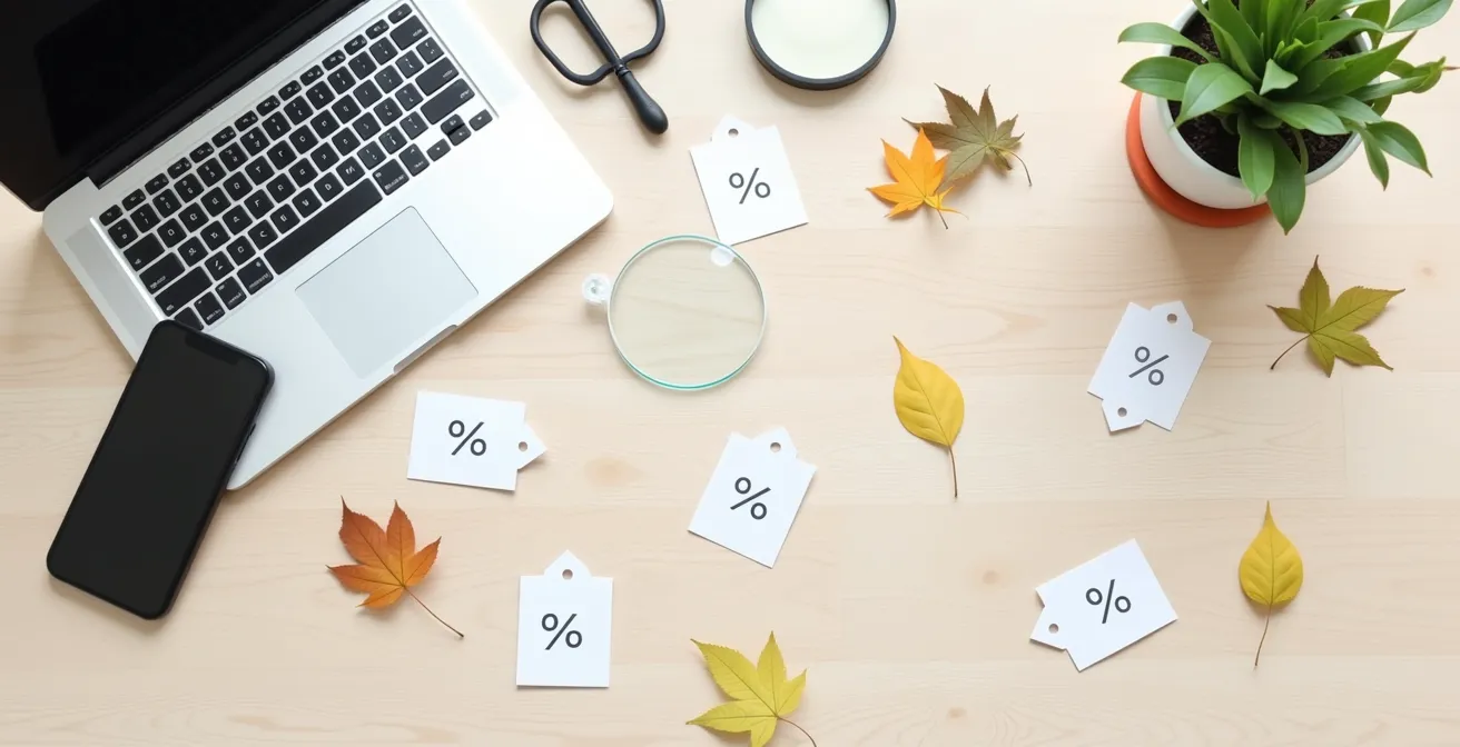 Symbolische Darstellung eines Browser-Plugins, das während des Online-Shoppings nach Gutscheinen sucht.