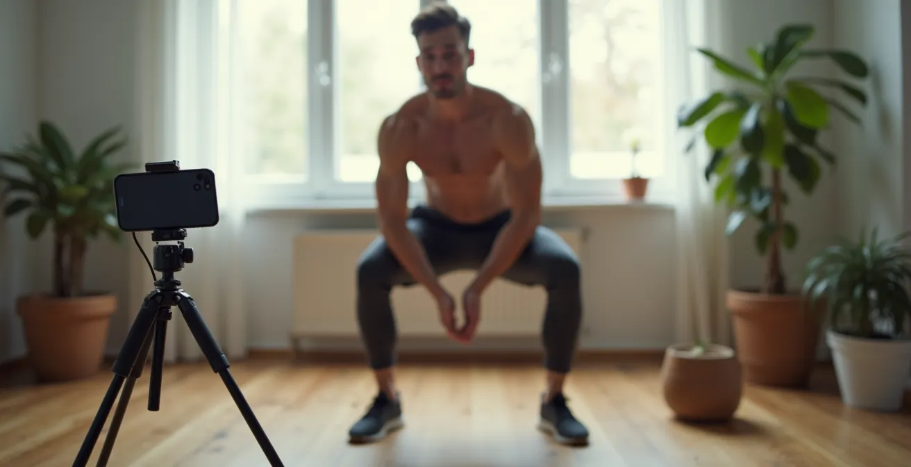 Digitale Trainer-App korrigiert Übungsform beim Heimtraining