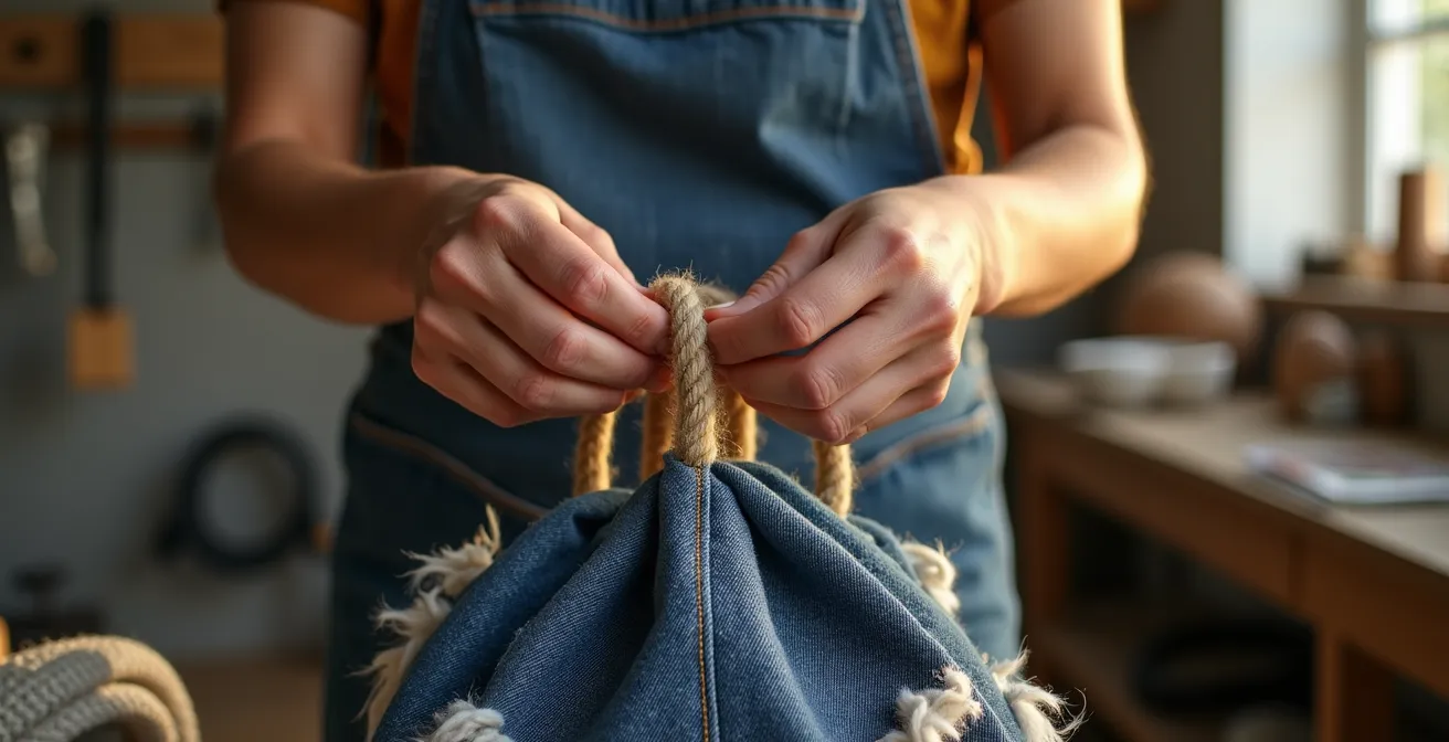 Makramee-Knotentechniken für stabile Taschengriffe