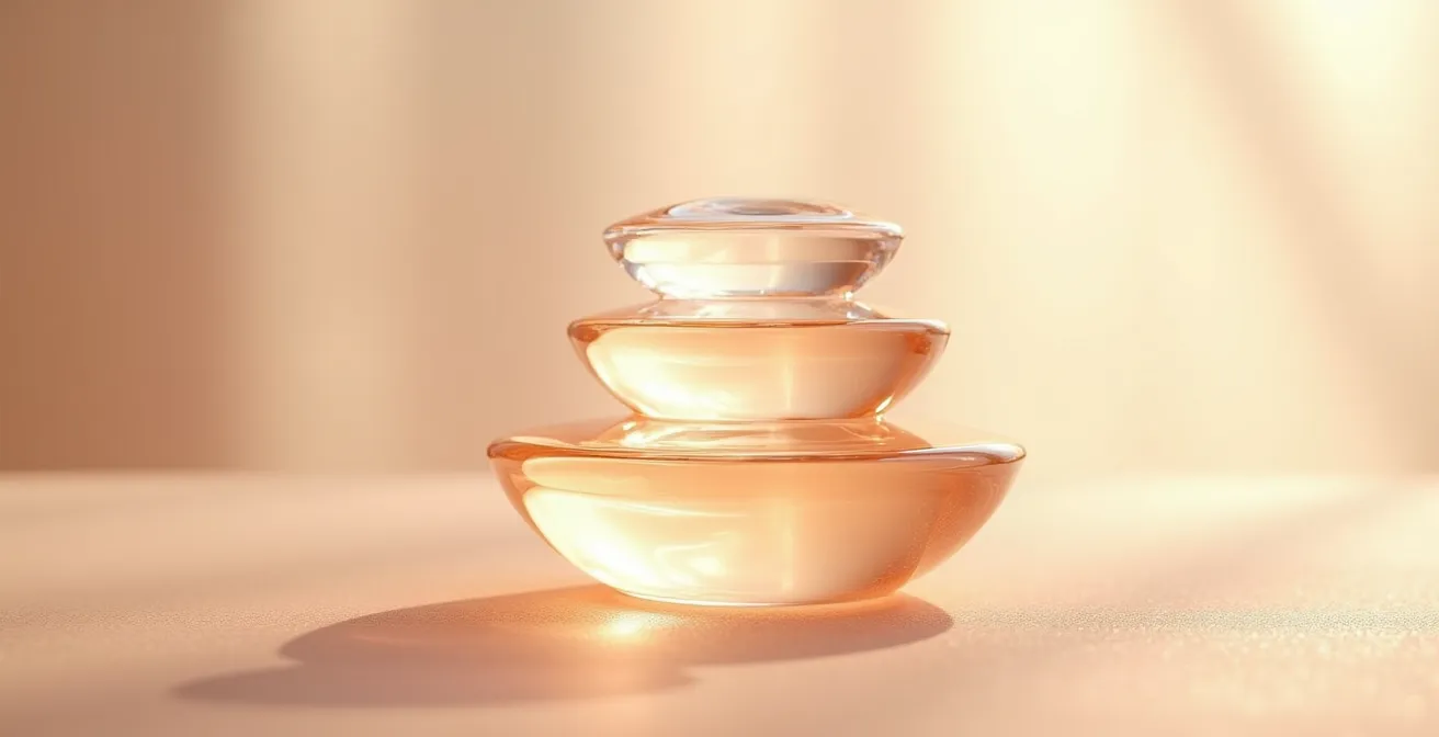 Dreischichtiger Aufbau der Sandwich-Technik bei der Hyaluron-Anwendung